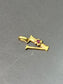 Vintage 18K Gold Garnet Flower V Letter Charm