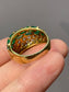 Vintage 18K Yellow Gold 1.57 CTW Diamond Emerald Bombé Ring