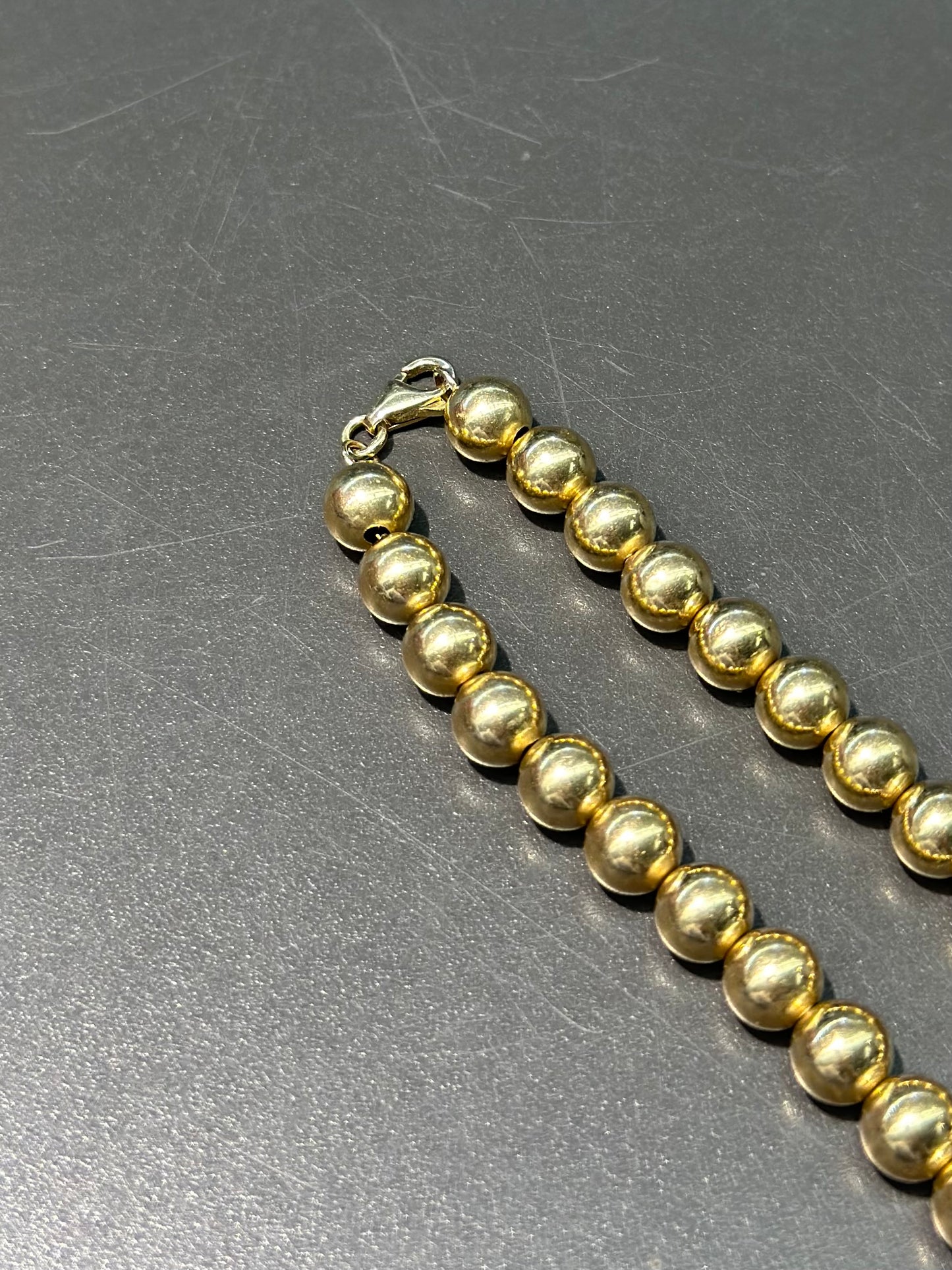 Vintage 14K Gold Bead Necklace 18.0 inch