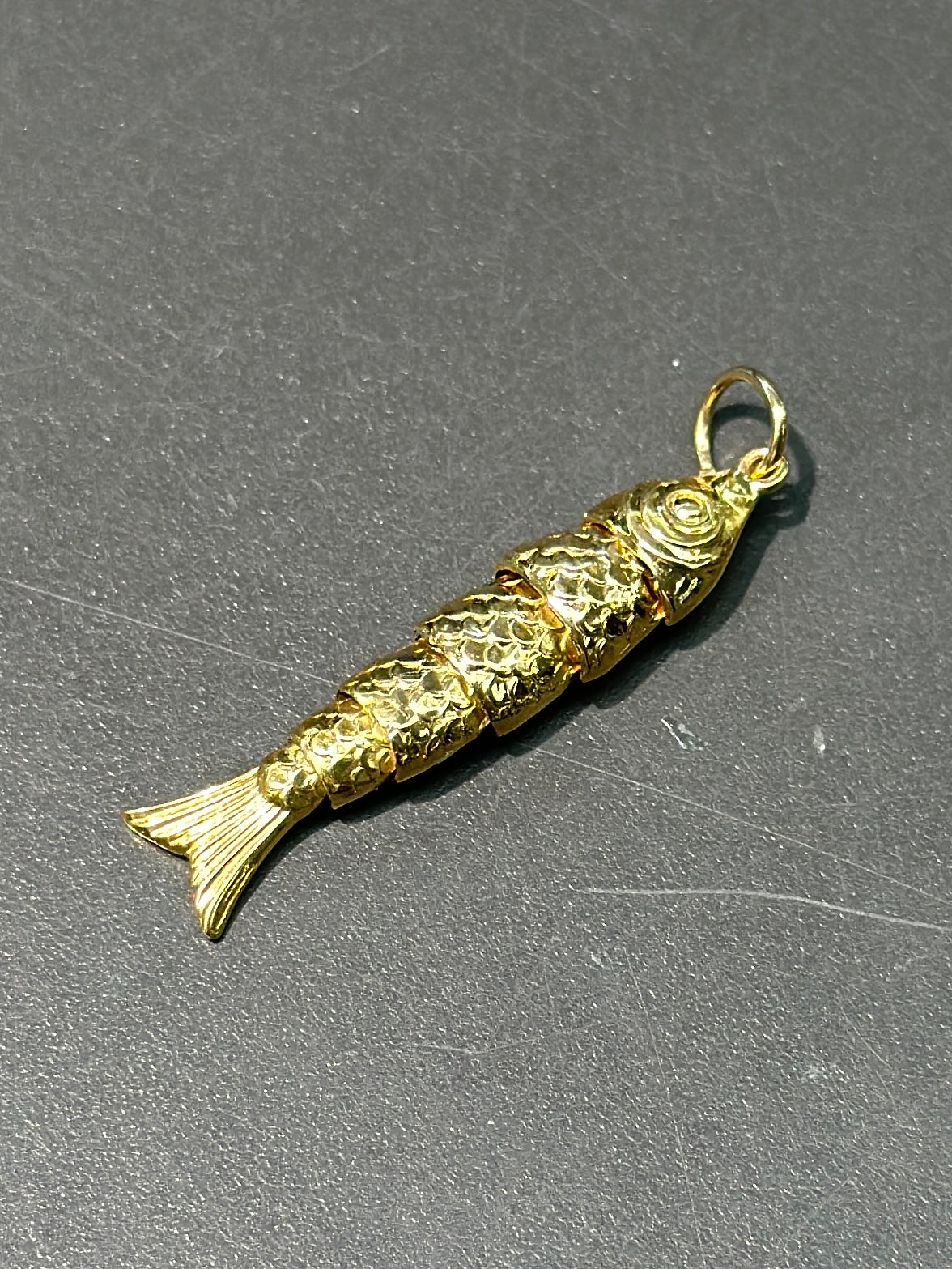 Vintage 18K Gold Articulated Fish Charm