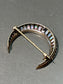 Victorian 14K Gold Opal Diamond Crescent Brooch