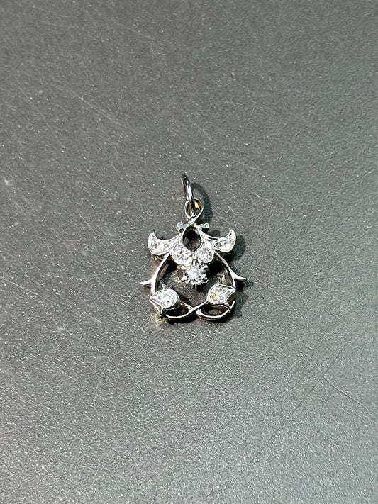 Art Deco Platinum Diamond Motif Charm