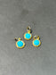 Charme cabochon turquoise vintage en or 18 carats