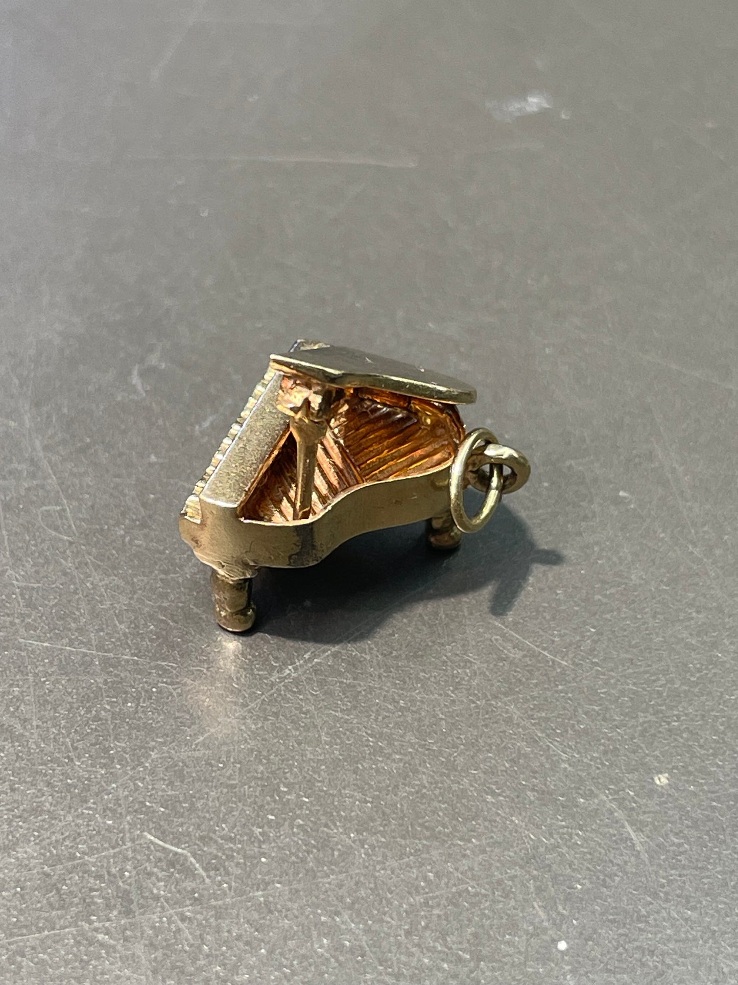 Vintage 14K Yellow Gold Articulating Grand Piano Charm