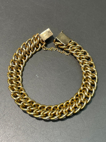 Antique French 18K Yellow Gold Repoussé Chain Bracelet