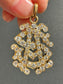 Edwardian 14K Gold Old Mine Cut Diamond Monogram “A” “S” Pendant