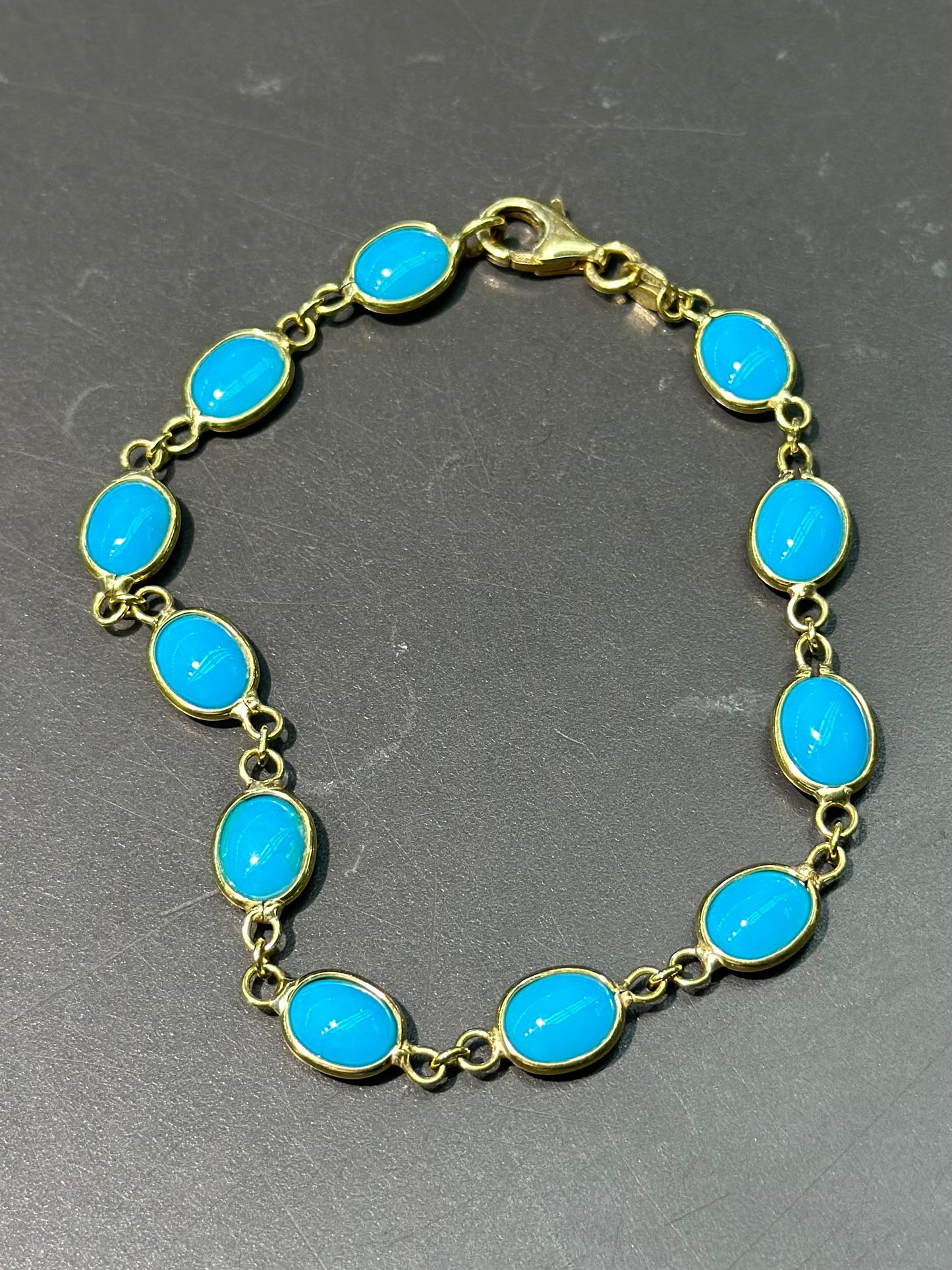 18K Gold Sleeping Beauty Turquoise Bracelet