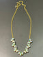 Vintage 14K Yellow Gold Opal Emerald Diamond Necklace