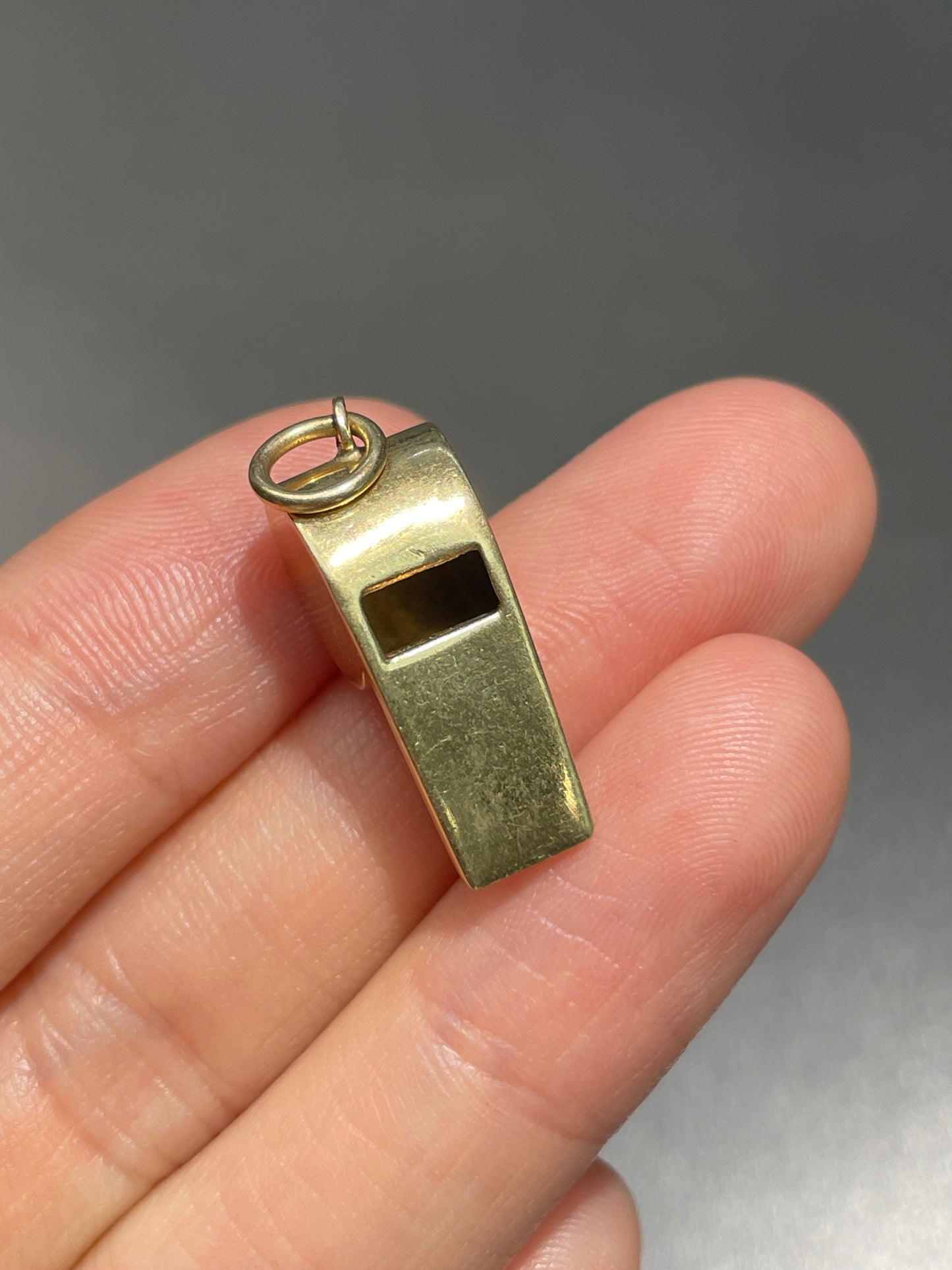 Vintage 14K Gold Working Whistle Charm