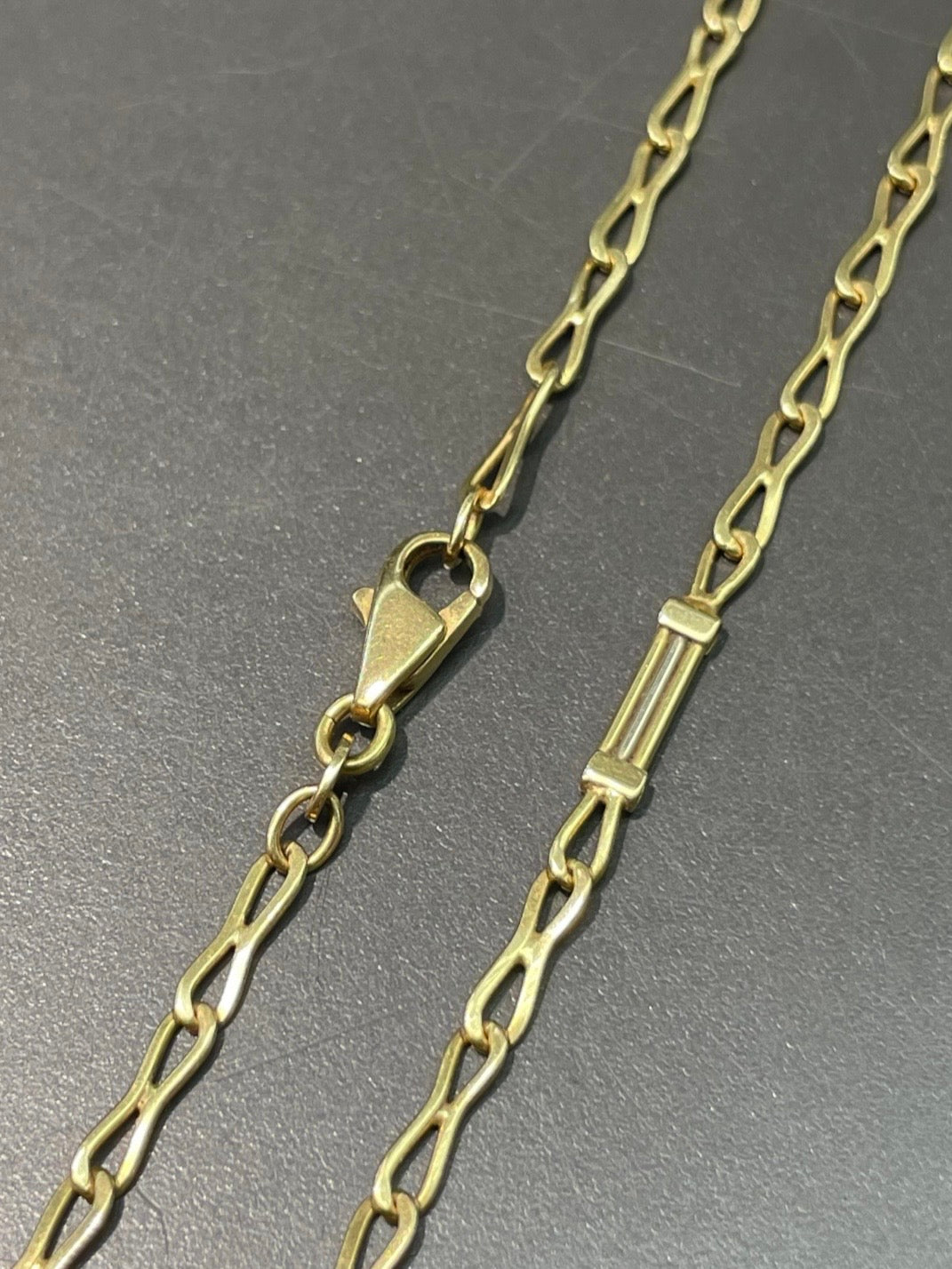 Vintage 18K Yellow Gold Fancy Link Necklace 16.5 inch
