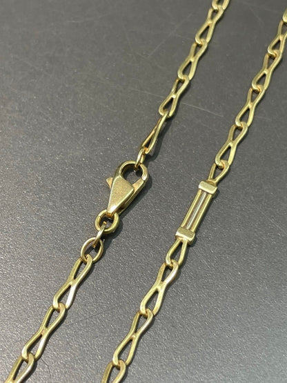 Vintage 18K Yellow Gold Fancy Link Necklace 16.5 inch