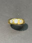 14K Gold Three Stone Gypsy Ring