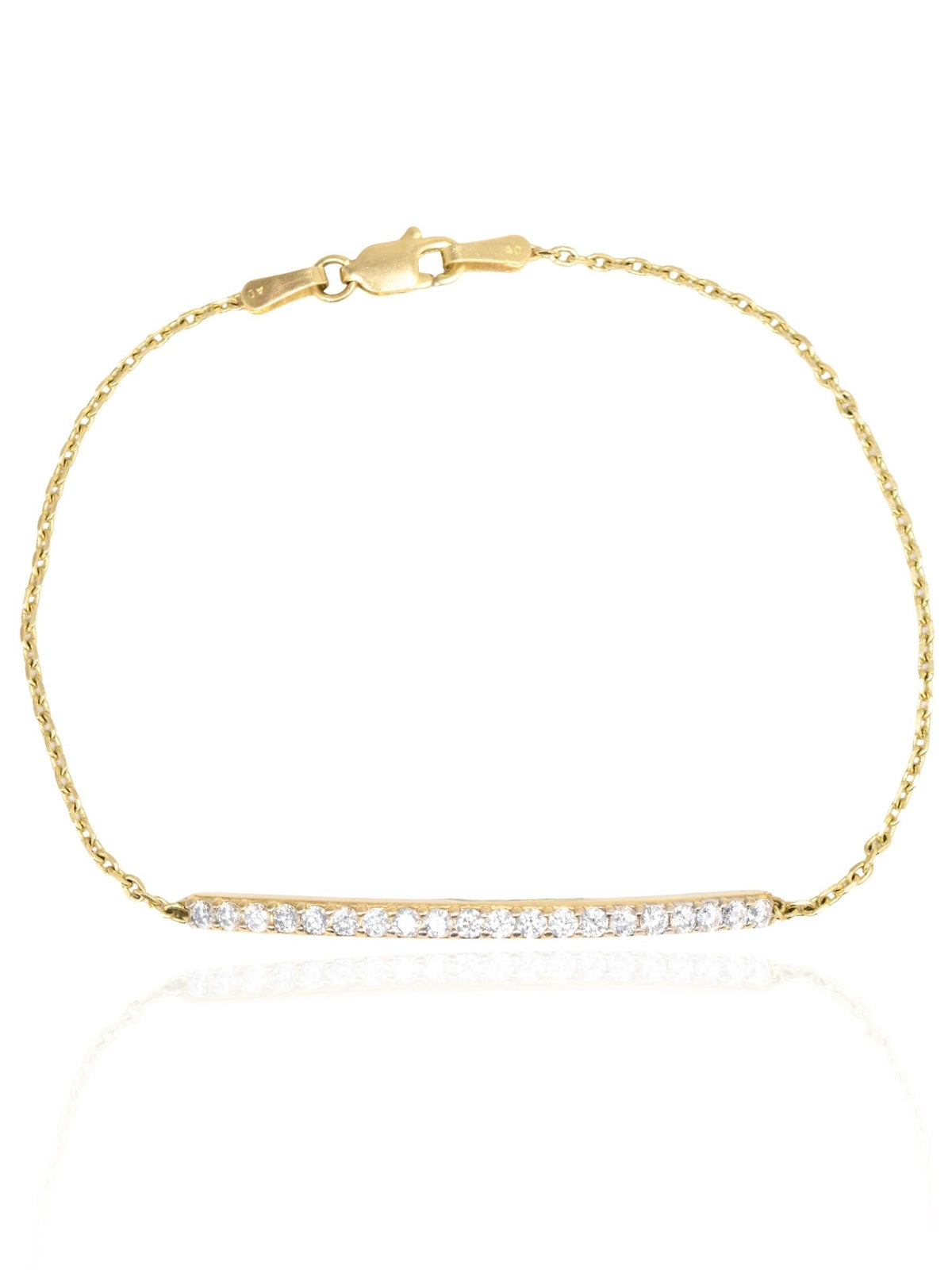 14K Gold Diamond Bar Bracelet