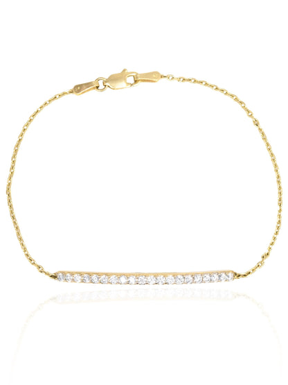 14K Gold Diamond Bar Bracelet