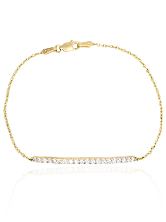 14K Gold Diamond Bar Bracelet