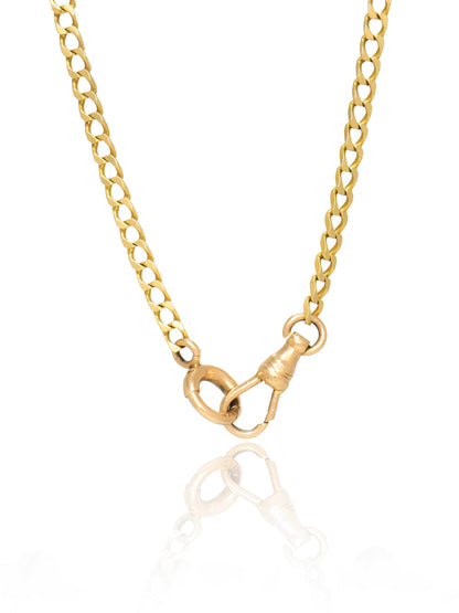 Vintage 14K Gold Curblink Watch Chain Necklace