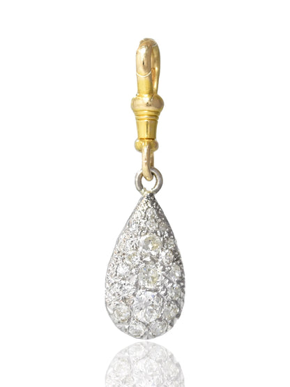 Antique 14K Gold 1.34 CTW Diamond Drop Pendant