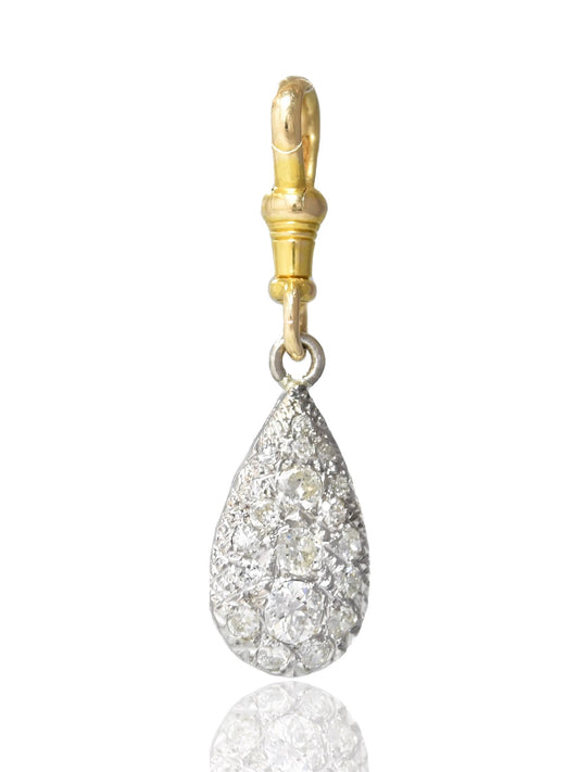Antique 14K Gold 1.34 CTW Diamond Drop Pendant