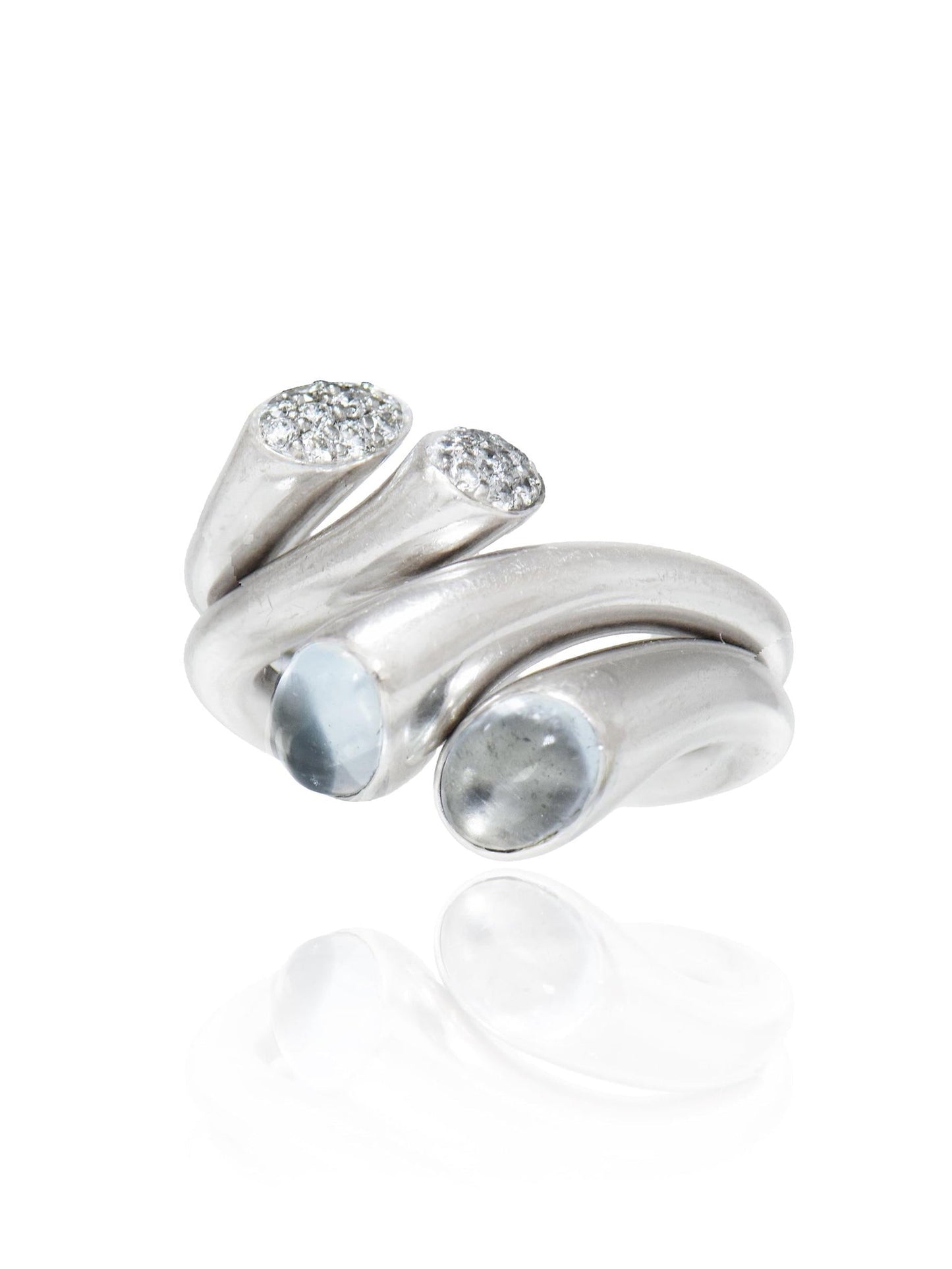 Georg Jensen 18K Gold Carnival Aquamarine Diamond Ring