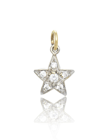 Vintage 14K Gold Diamond Star Charm