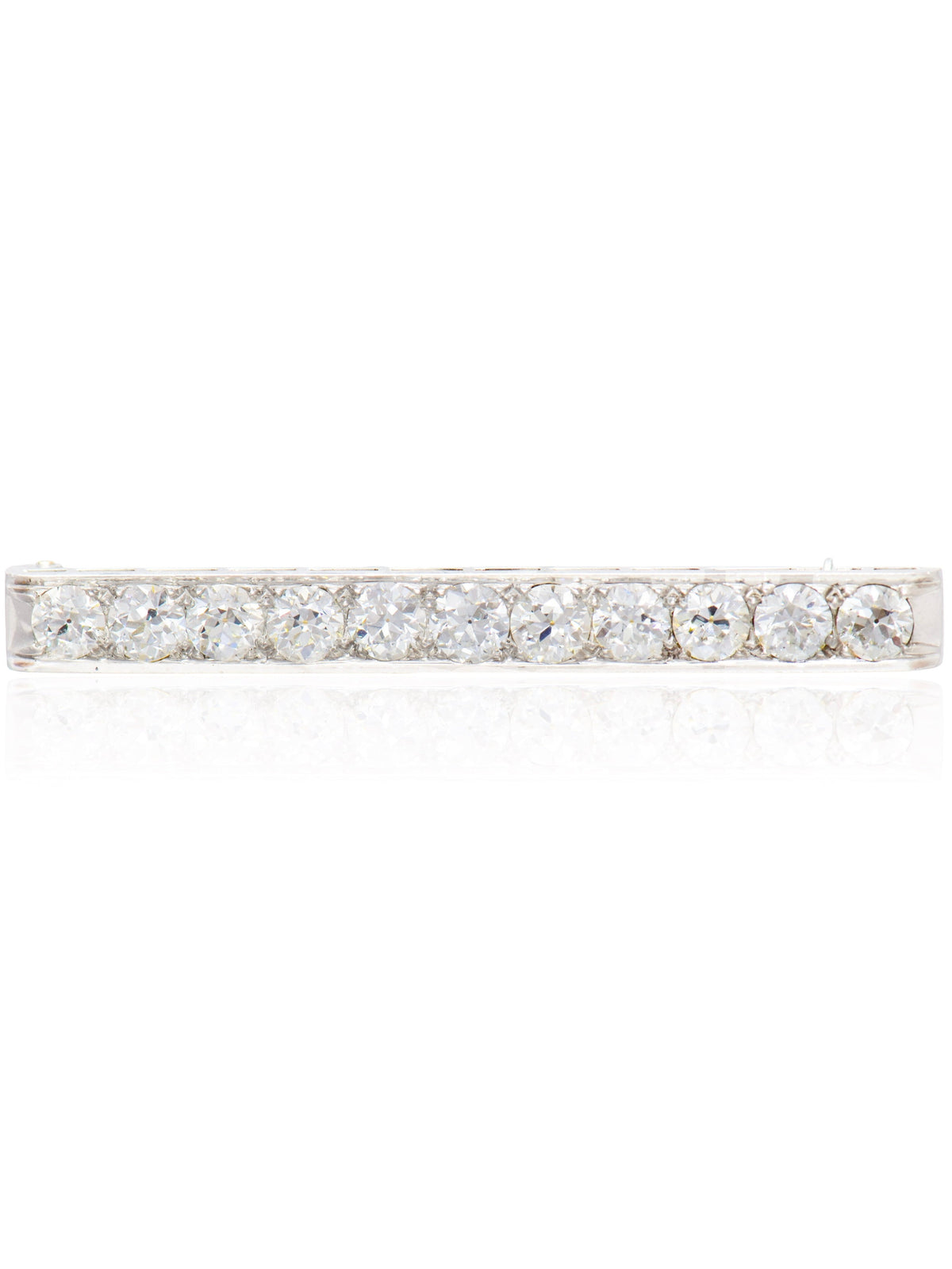 Antique Art Deco Tiffany & Co. 3.30 CTW Old European Cut Diamond Bar Brooch