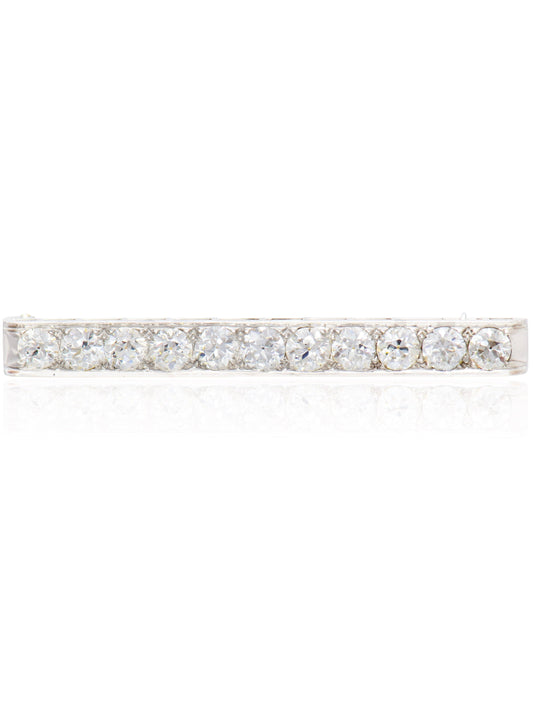 Antique Art Deco Tiffany & Co. 3.30 CTW Old European Cut Diamond Bar Brooch