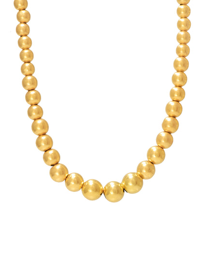 Vintage 14K Gold Graduated Bead Necklace