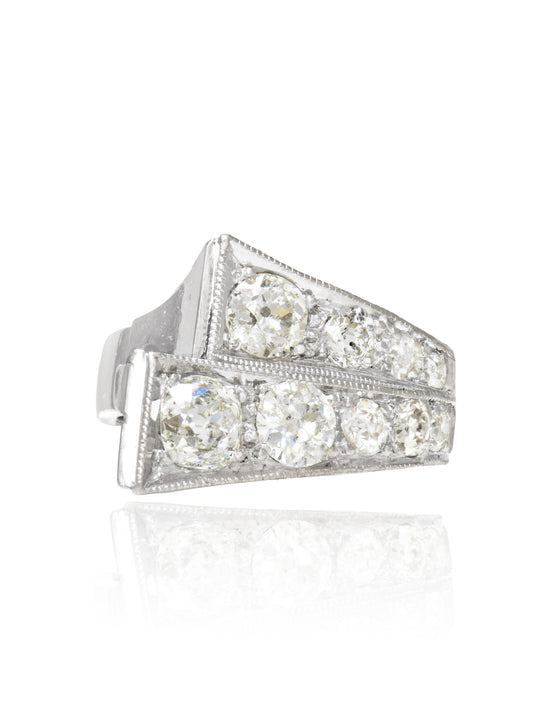 Antique 14K Gold 1.60CTW Diamond Nail Ring