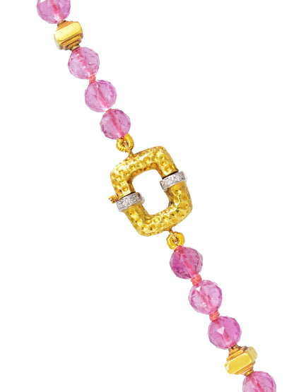 Vintage 18K Gold Feaceted Tourmaline Bead Necklace