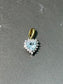 18K Gold Diamond Aquamarine Heart Charm