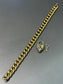 Antique 18K Yellow Gold Functioning 0.15 CTW Diamond Curblink Padlock Bracelet