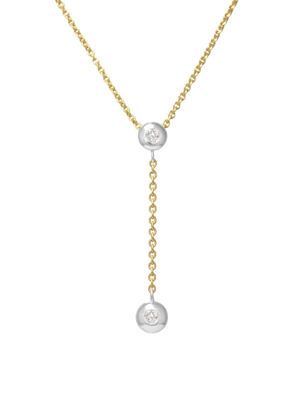 18K Yellow Gold 0.45 CTW Diamond Bezel Lariat Necklace