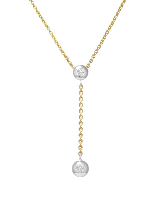 18K Yellow Gold 0.45 CTW Diamond Bezel Lariat Necklace