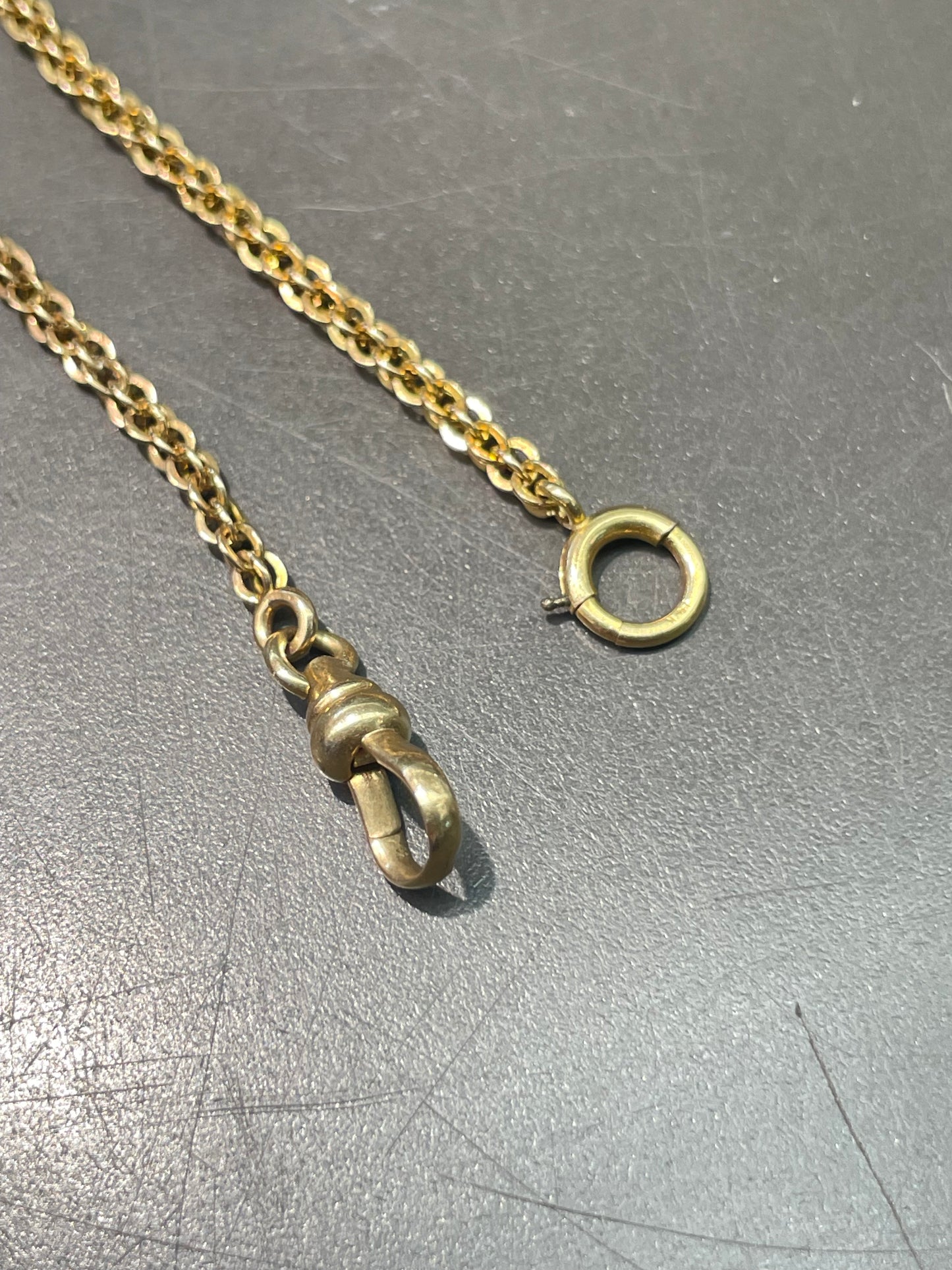 Antique 14K Gold Fancy Link Watch Chain Necklace 20.0 inch