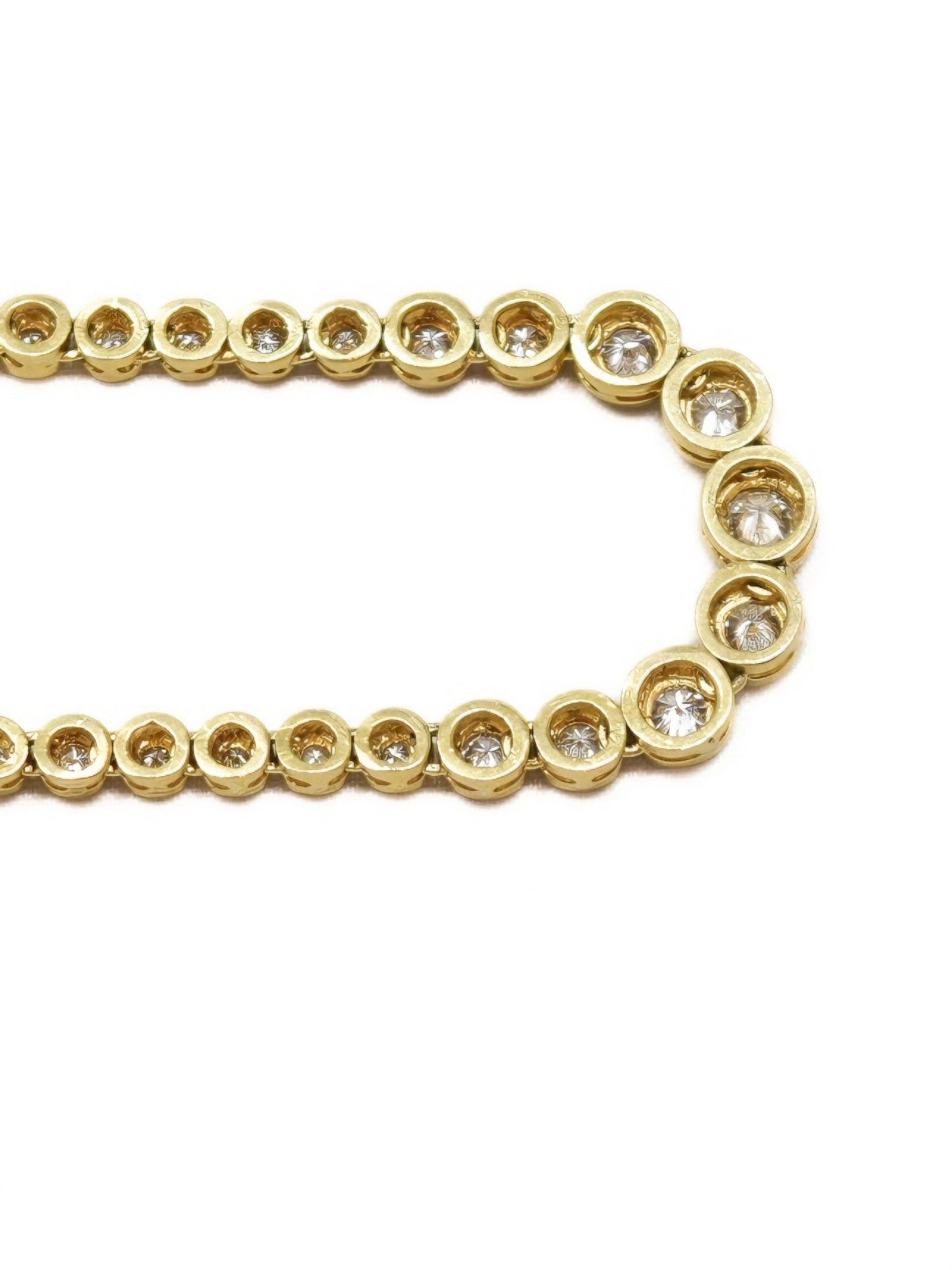 14K Gold 6.25 CTW Diamond Bezel Graduated Tennis Necklace