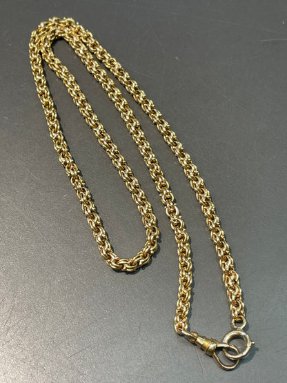 古董 18K 金花式链环表链 20.0 英寸