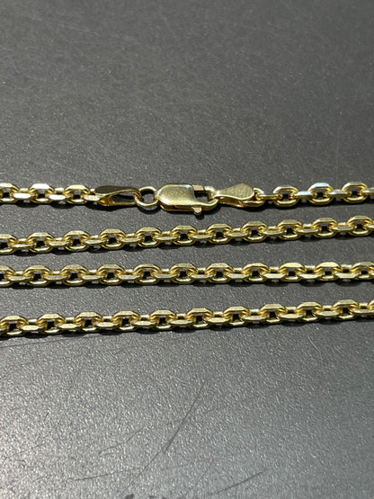 14K Yellow Gold 3.0 mm Biker Chain Necklace 26.0 inch