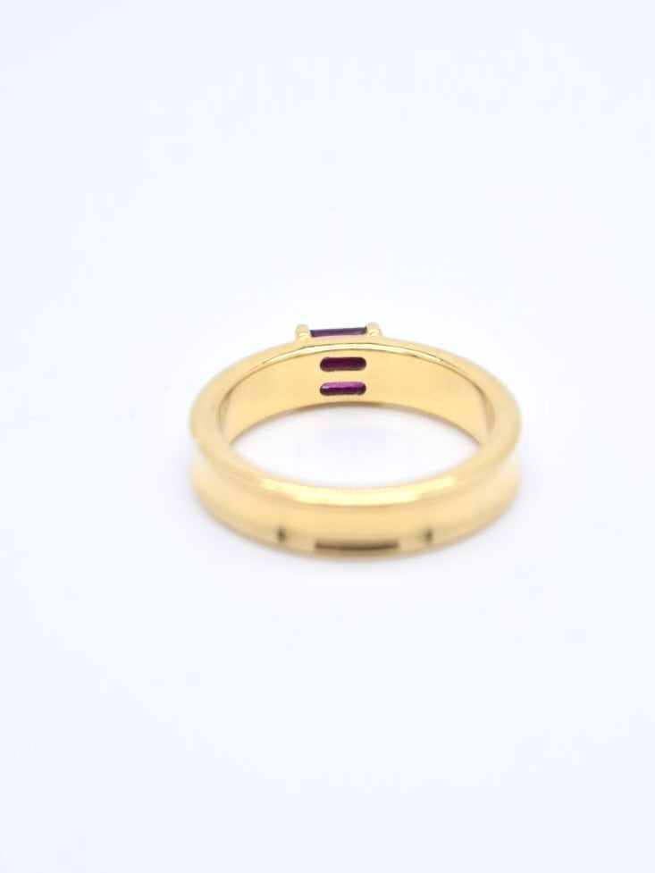 蒂芙尼 18K 黄金红宝石戒指 尺寸 5.5