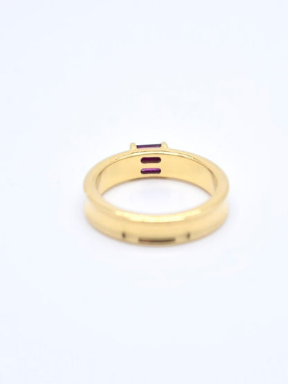 蒂芙尼 18K 黄金红宝石戒指 尺寸 5.5