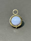 18K Gold Blue Agate Topaz Cosmic Spinner Ball Charm