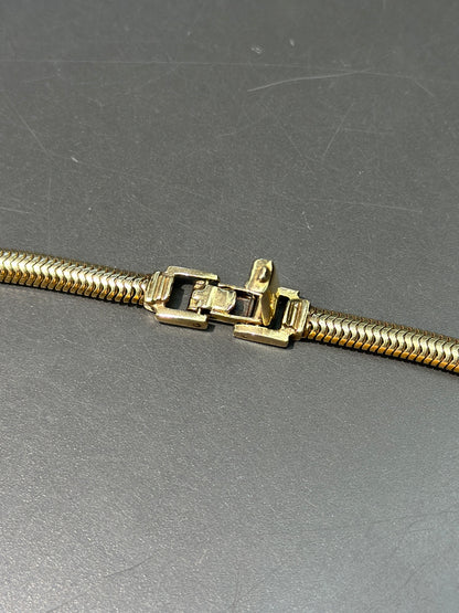 复古 14K 金蛇链项链 15.5 英寸