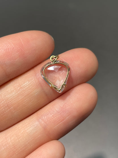 Vintage 18K Gold Aquamarine Heart Charm