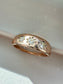 Vintage 14K Rose Gold Three Stone Starburst Gypsy Ring SZ 7.75