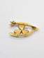 Vintage 9K Gold Clover Horse Shoe Brooch