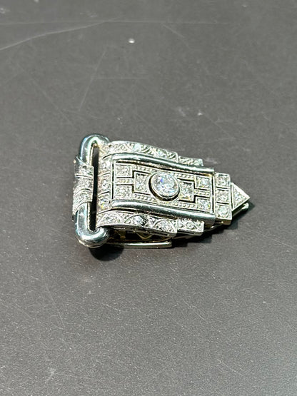 装饰艺术 18K 金钻石礼服夹式胸针