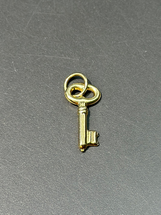 18K Gold Hollow Key Charm