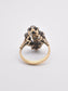 Victorian 18K Gold Silver Sapphire and Diamond Three Stone Ring