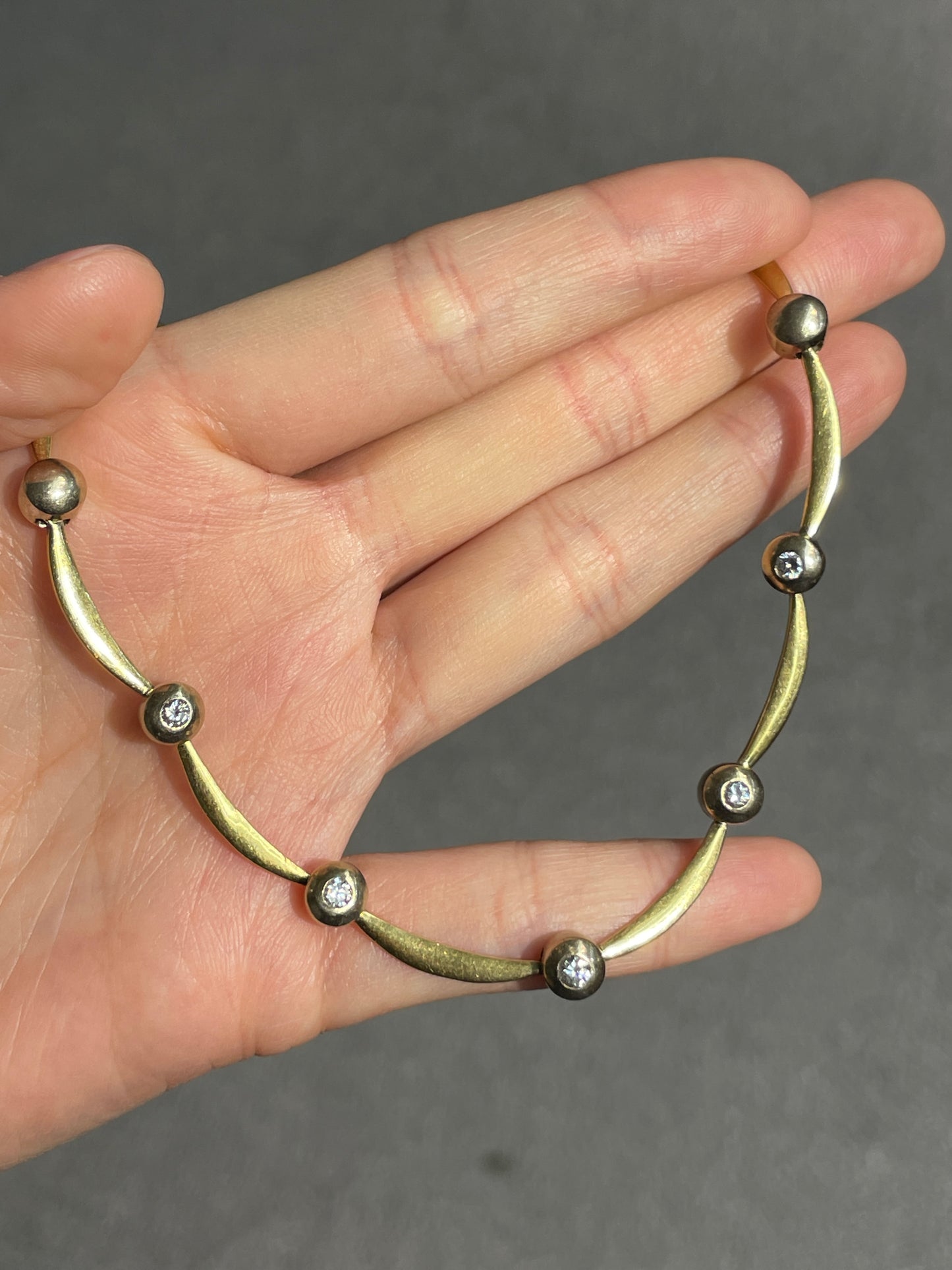 14K Gold 0.53 CTW Diamond Bezel Collier Necklace