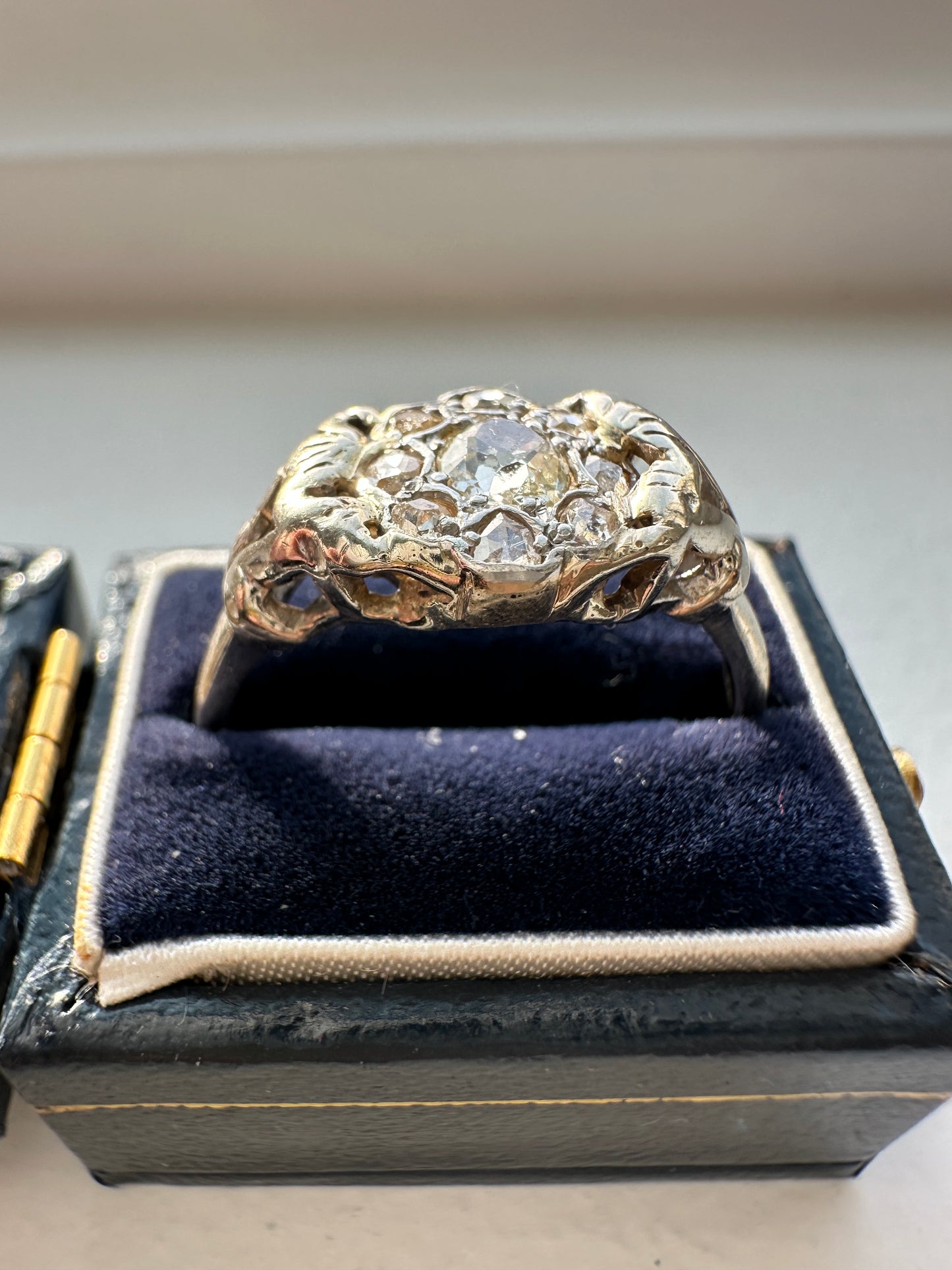 古董 14K 金 0.62 CTW 钻石簇钻石戒指