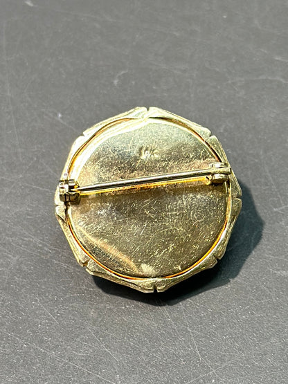 维多利亚 14K 金玫瑰花埃塞克斯水晶胸针
